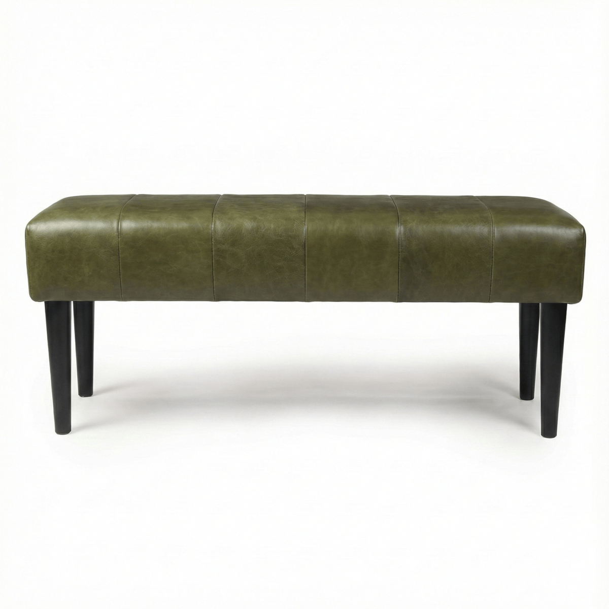 Furnhouse bankje Athea - Olijfgroen - Leer - 50x120x48