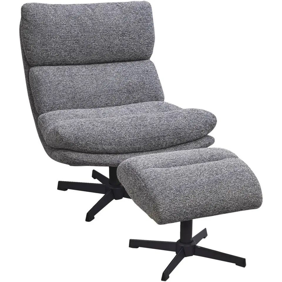Draaifauteuil Bobbi incl. hocker - antraciet