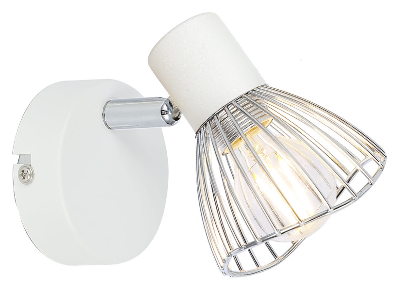 Lampa kinkiet FLY 1x40w e14 biały/chrom