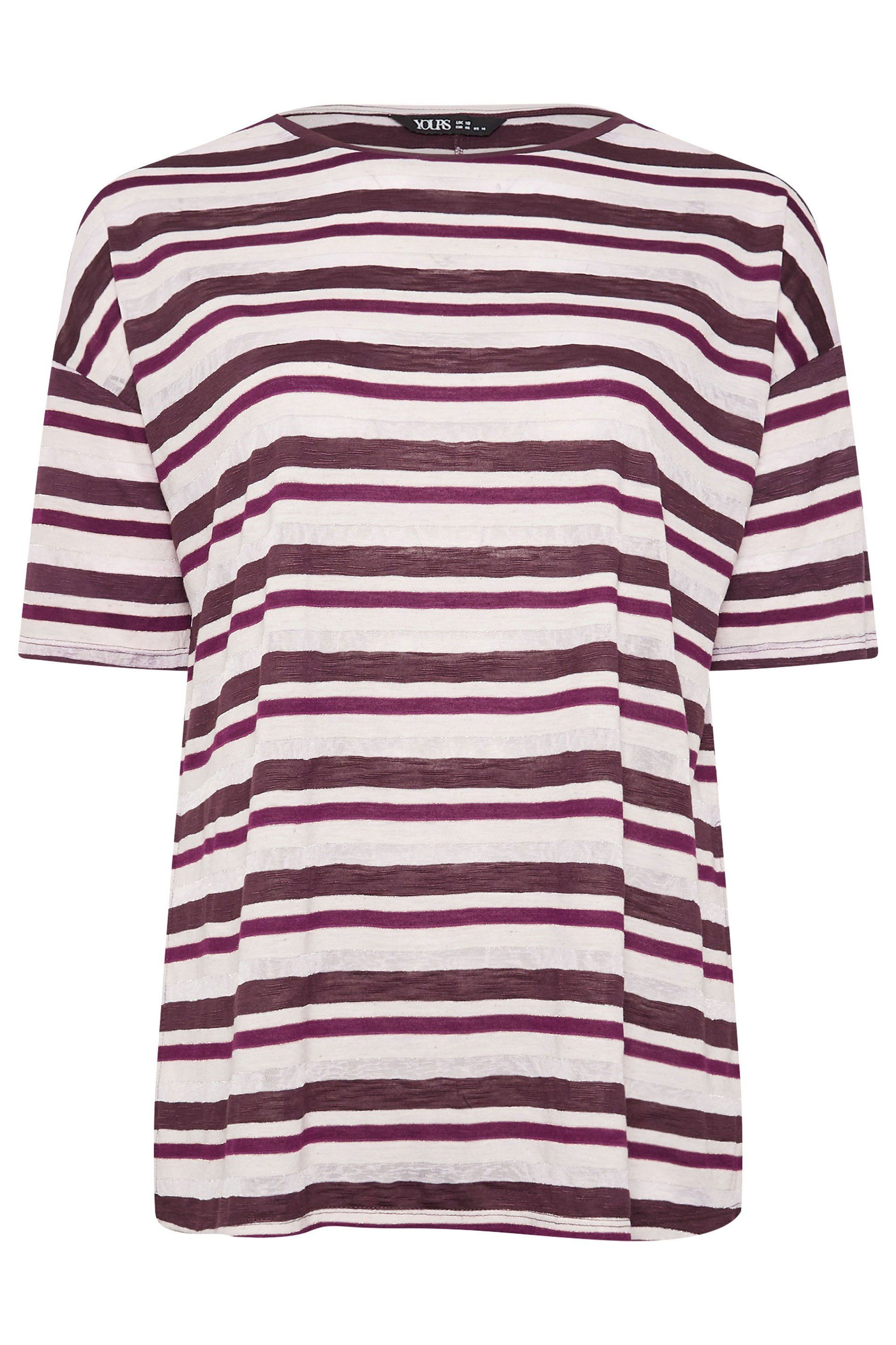 Yours Metallic Stripe T-Shirt