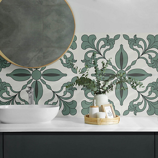 Panneau Mural PVC Wallfluent 120x60 cm Motifs Floraux Et Géométriques 1 pièce