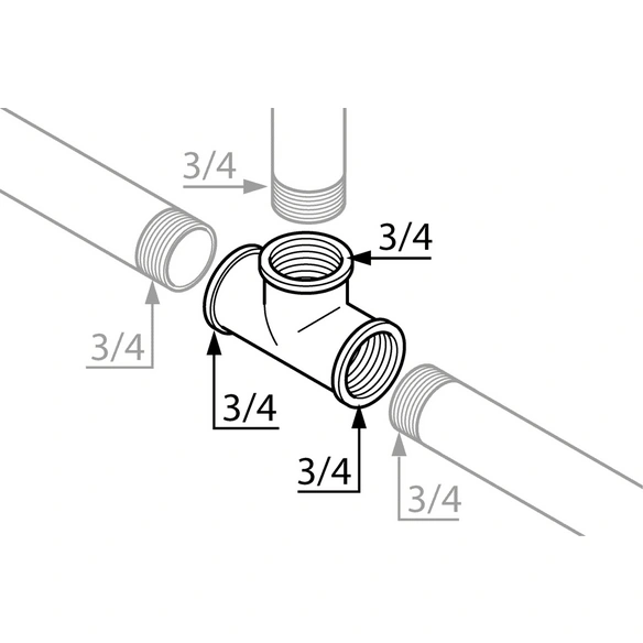 T-Stück, Messing