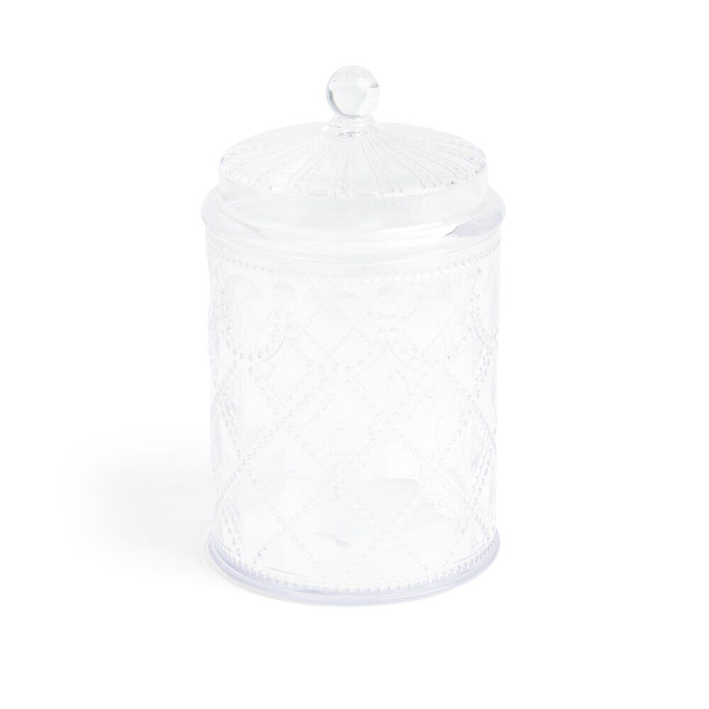 Bonbonnière plastique effet capitonné Ø10xH20cm (2 modèles)
