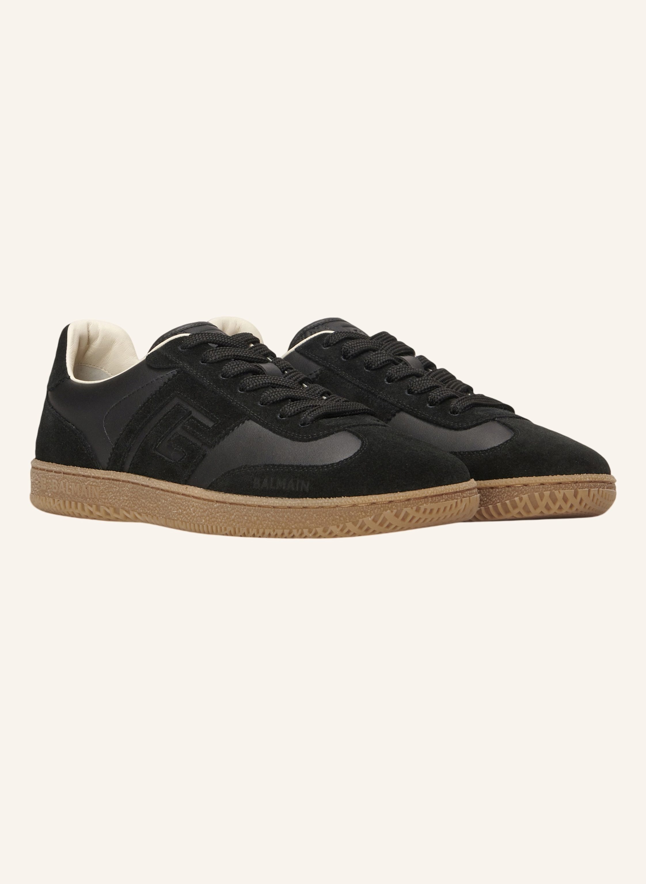 BALMAIN Balmain Swan Sneakers aus Glattleder und Wildleder