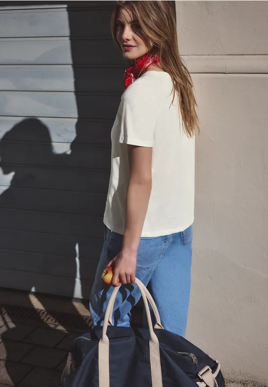 T-Shirt mit Rundhals und Stickerei