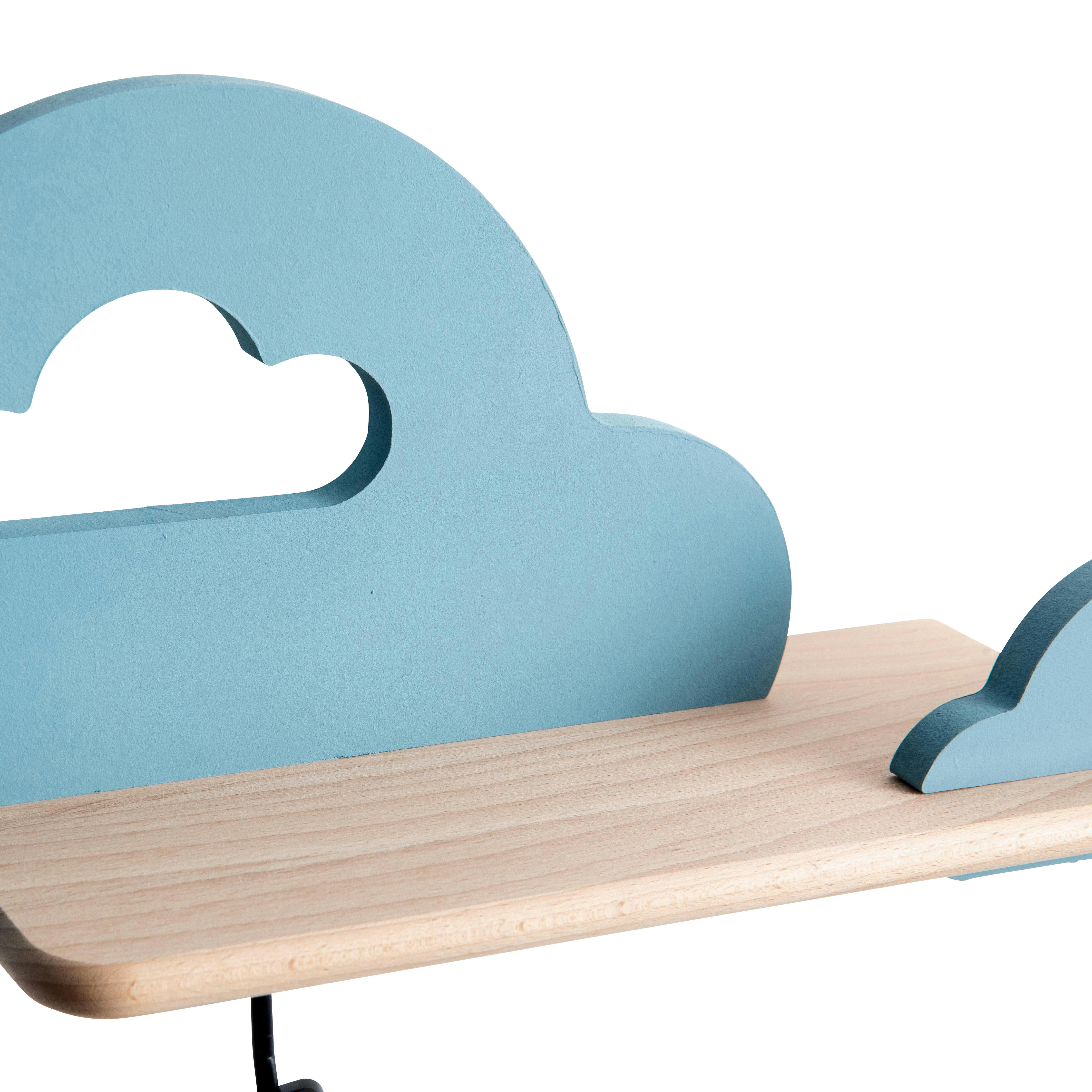 CLOUD - Applique kids en bois bleu