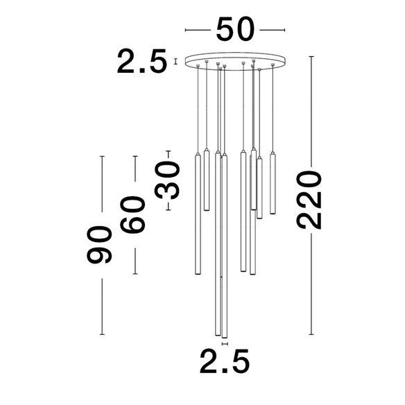 Pendelleuchte » Trimle «, LED, 26 W, Höhe: 220 cm, schwarz