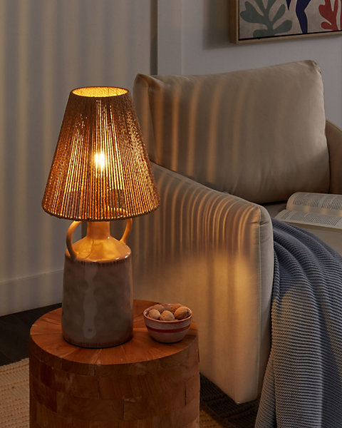 Lampe à poser LARISSOS Céramique Taupe