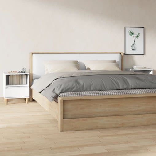 NNEVL Bedside Cabinets 2 pcs White 40x35x50 cm
