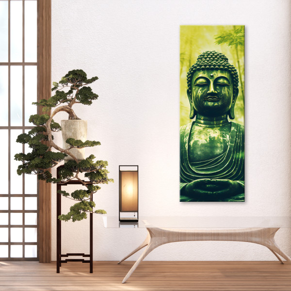 Feeby Obraz na płótnie, Budda i bambusy zen 30x90