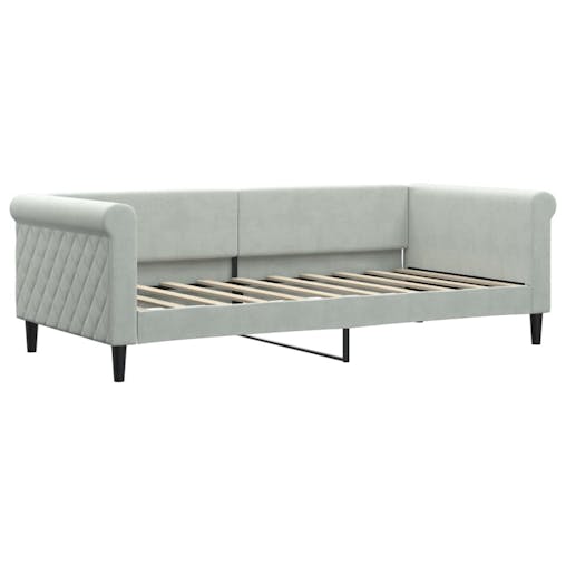 NNEVL Daybed with Trundle and Drawers Light Grey 90x190 cm Velvet