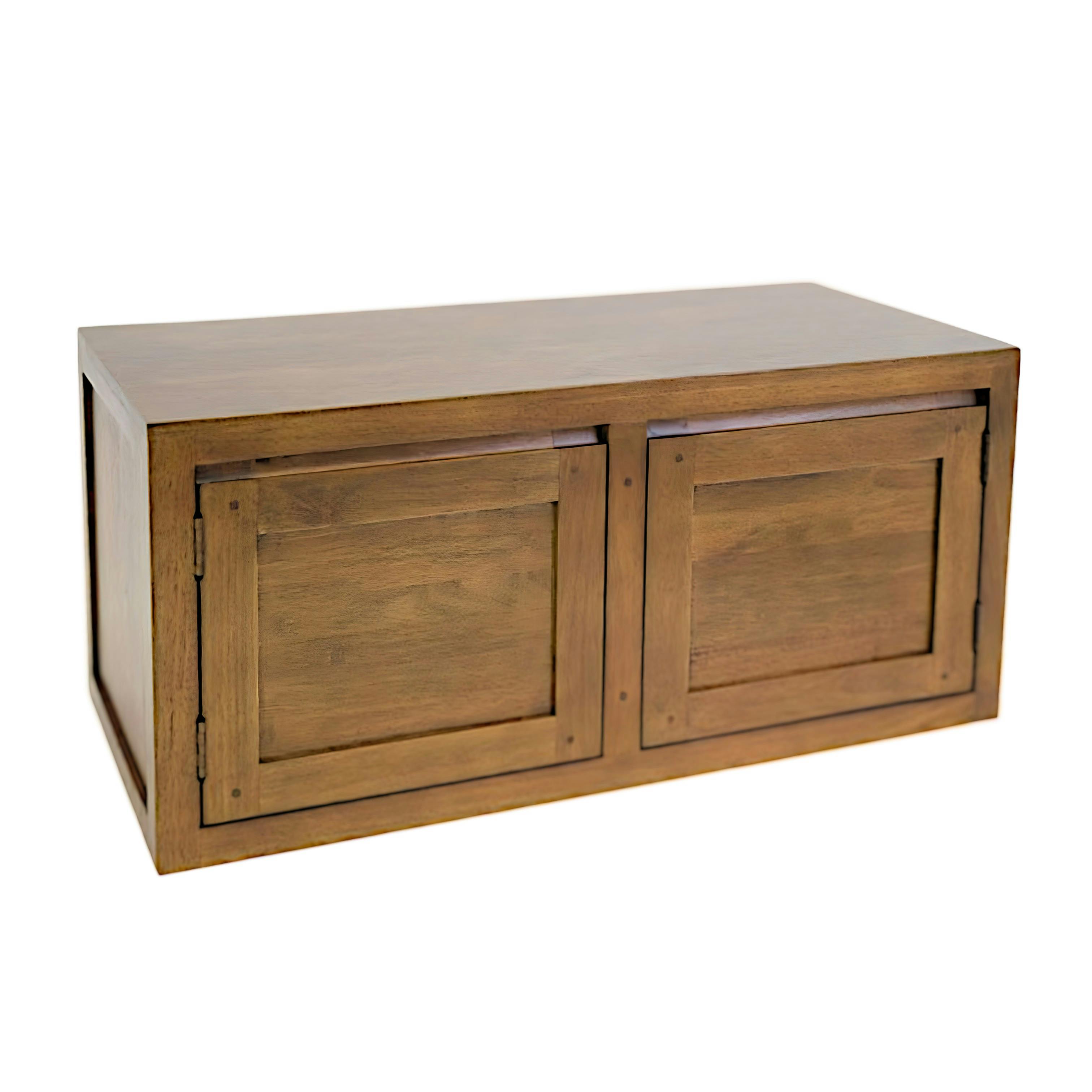 Buffet bas moderne exotique hévéa 90cm OLGA