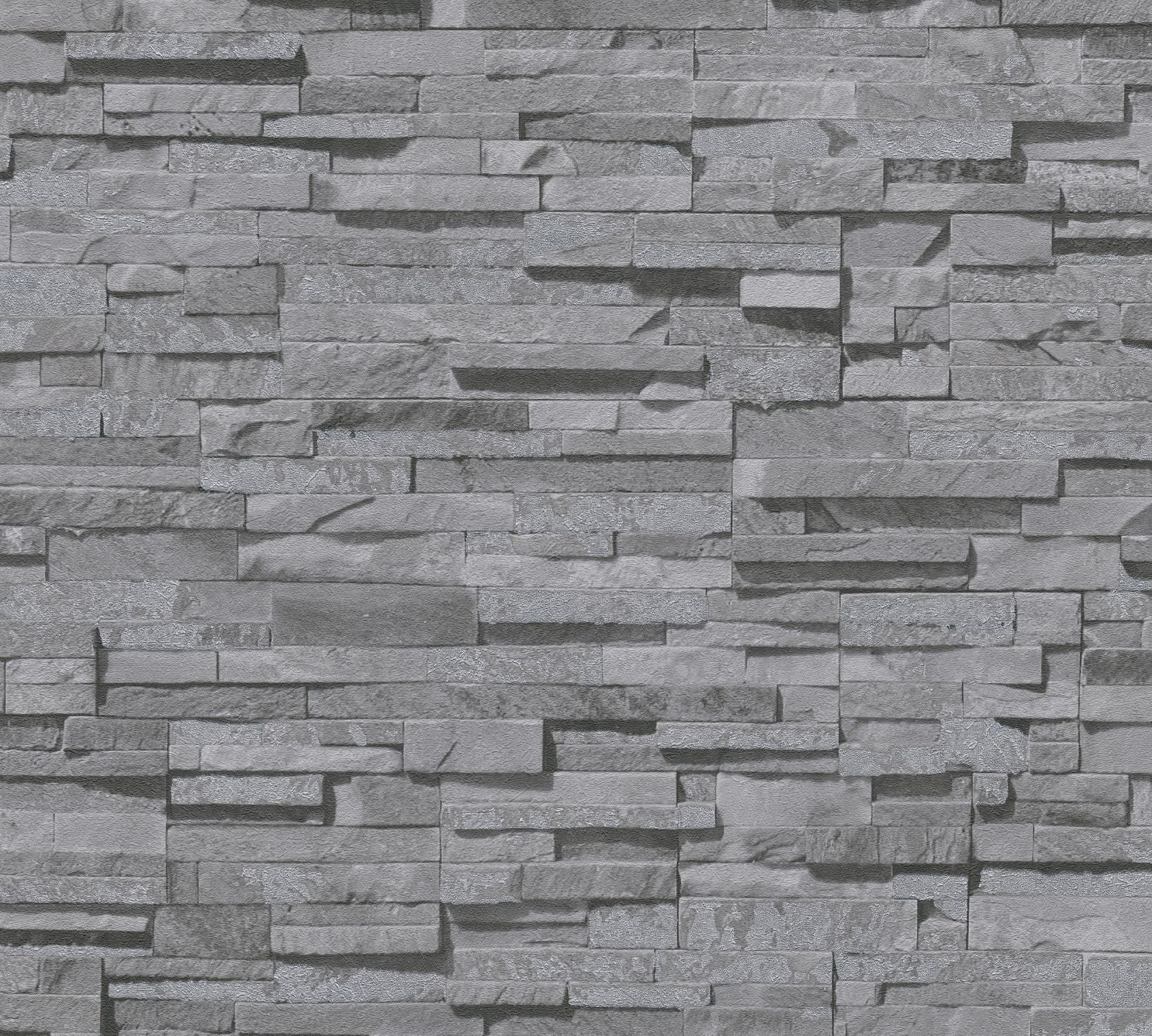 Livingwalls behang steen grijs - 53 cm x 10.05 m - AS-388163
