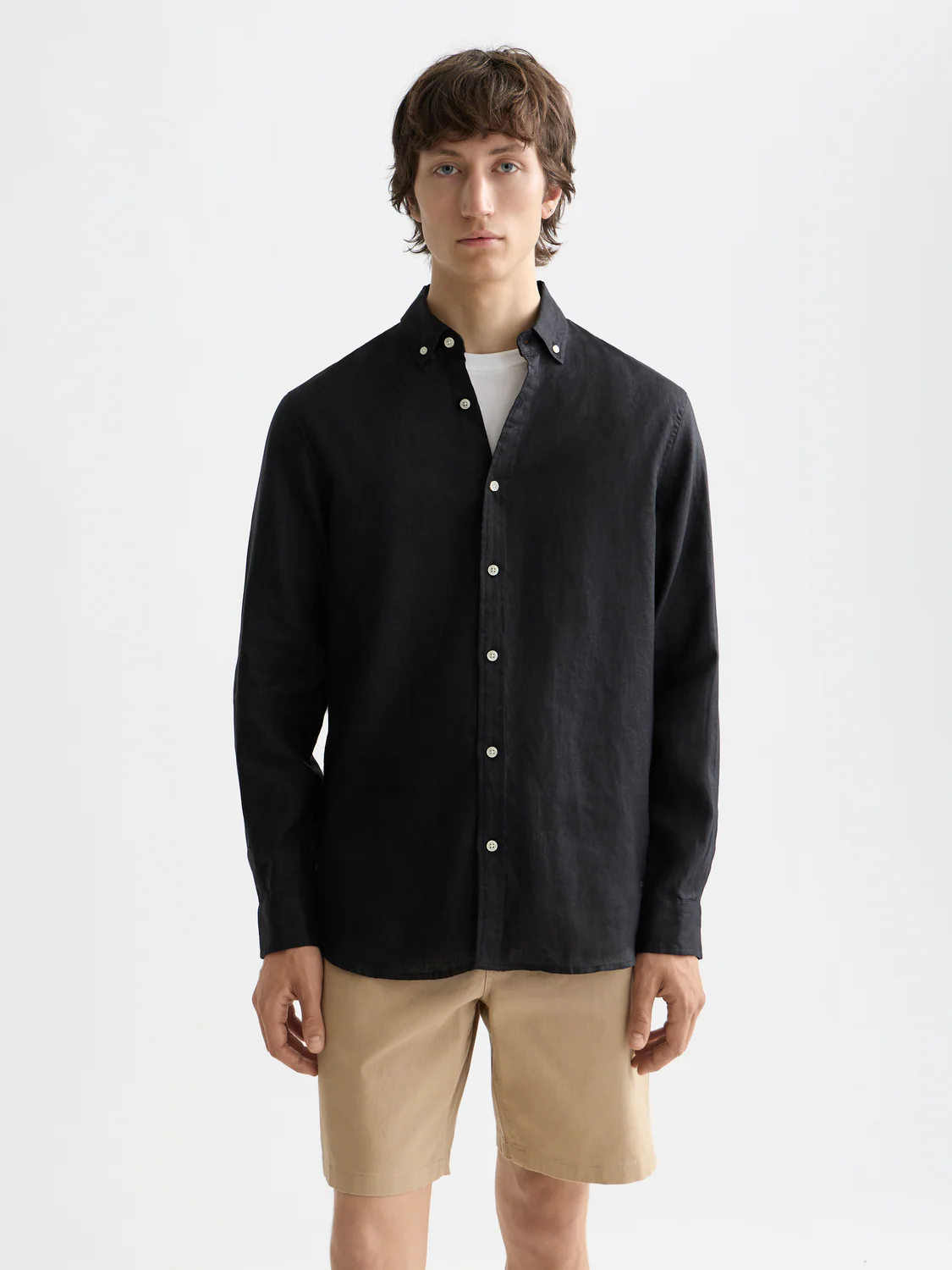Essentials — Linen Long Sleeve Button-Down Shirt