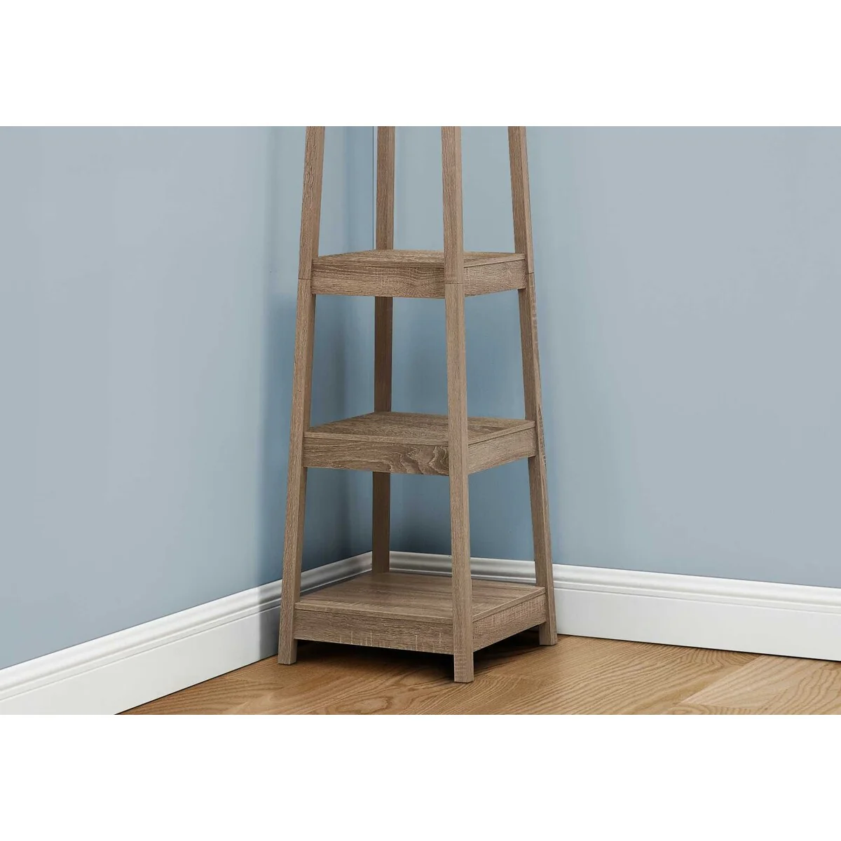 72 Corner Laminated Coat Rack with 3 Shelves - 17.5 W x 17.5 D x 72 H
