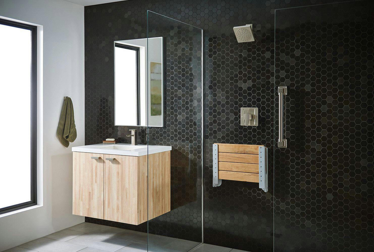 Moen 90 Degree Posi-Temp Modern Shower Trim Kit, Valve Required, Brushed Nickel