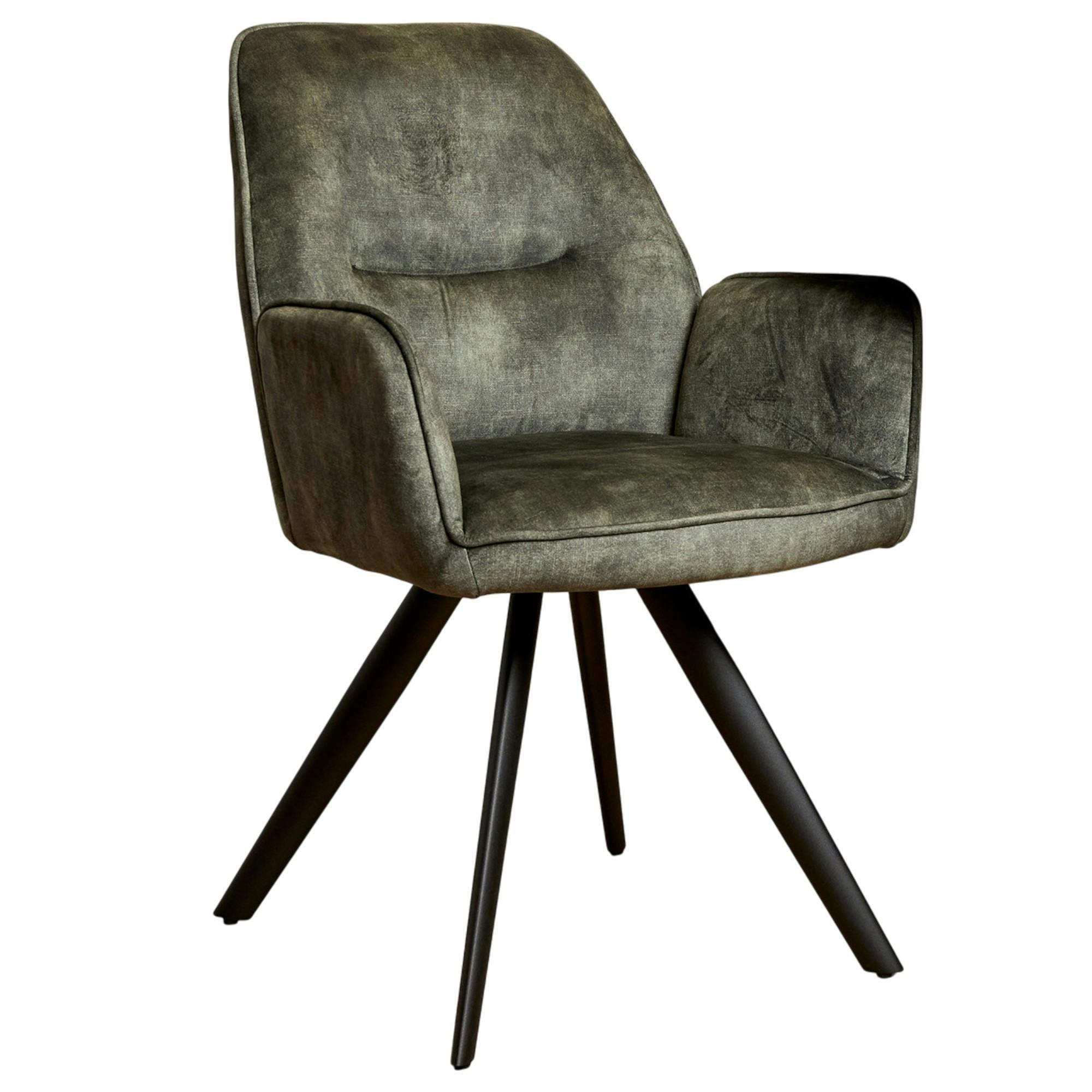 Fauteuil de table vert moderne (lot de 2) CORTINA
