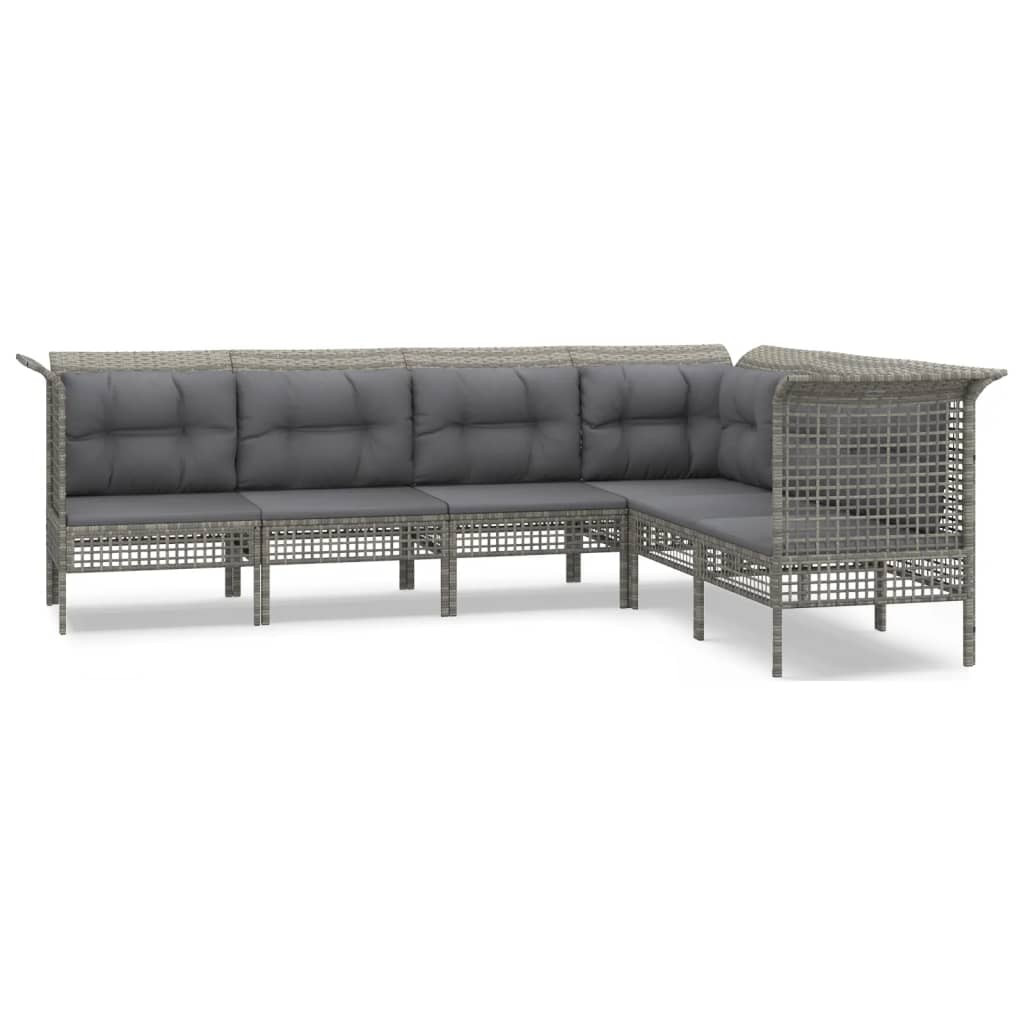 Zestaw wypoczynkowy do ogrodu Szary Technorattan 3x hjørne   3x sofa