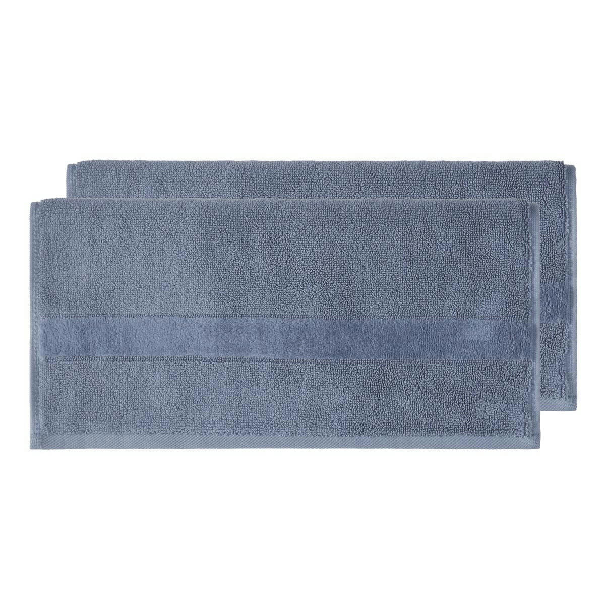 CALIFORNIA - 2 carrés invité 650 g/m²  denim 33x33 cm