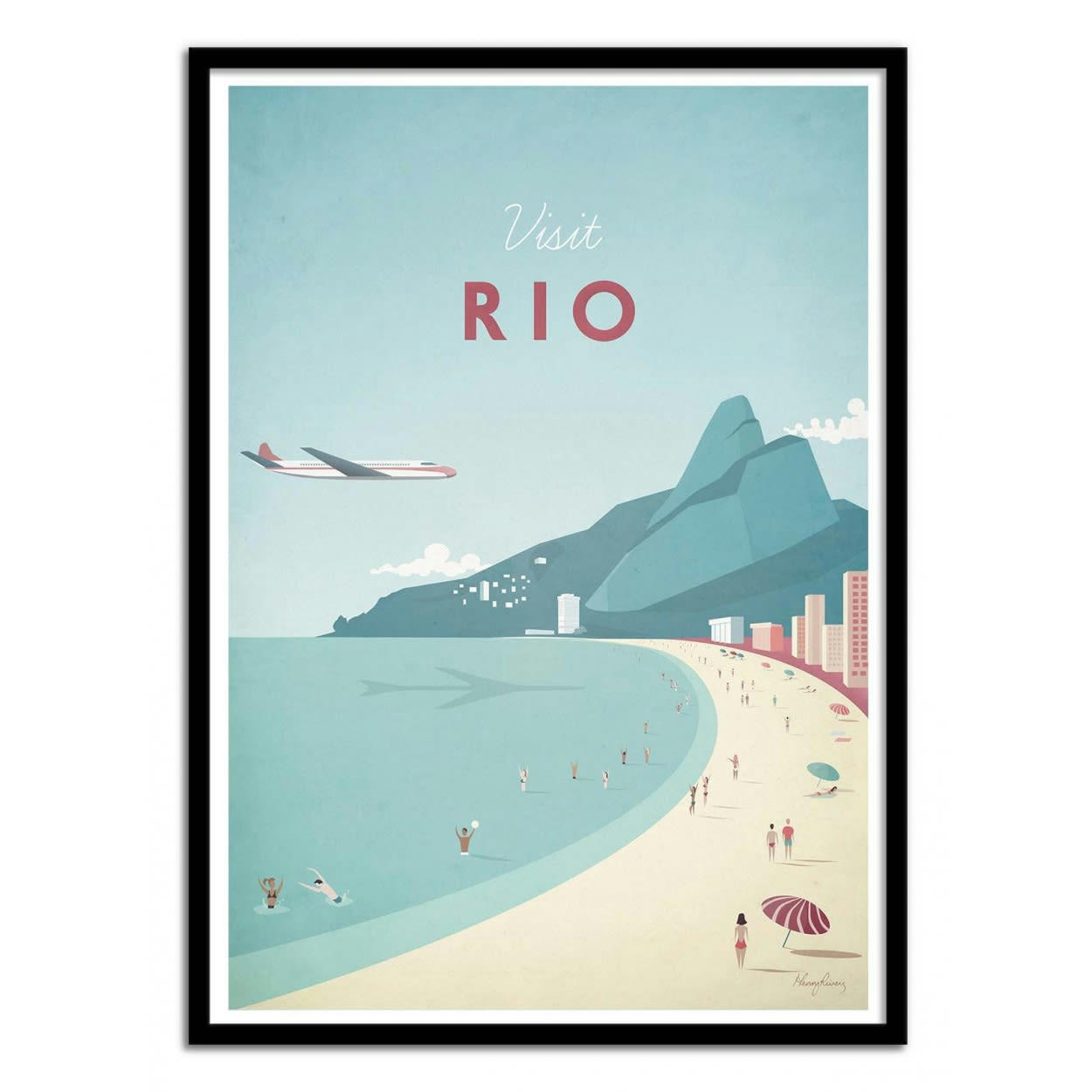 HENRY RIVERS - VISIT RIO - Affiche d'art 50 x 70 cm