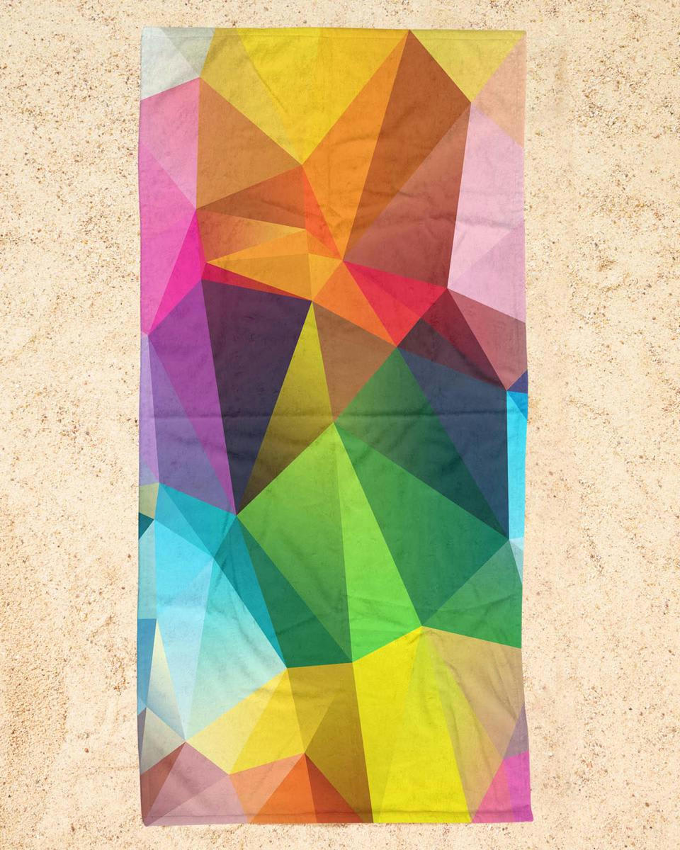 GEOMETRIC VIEW - Serviette de plage en éponge-velours en multicolore 90x180