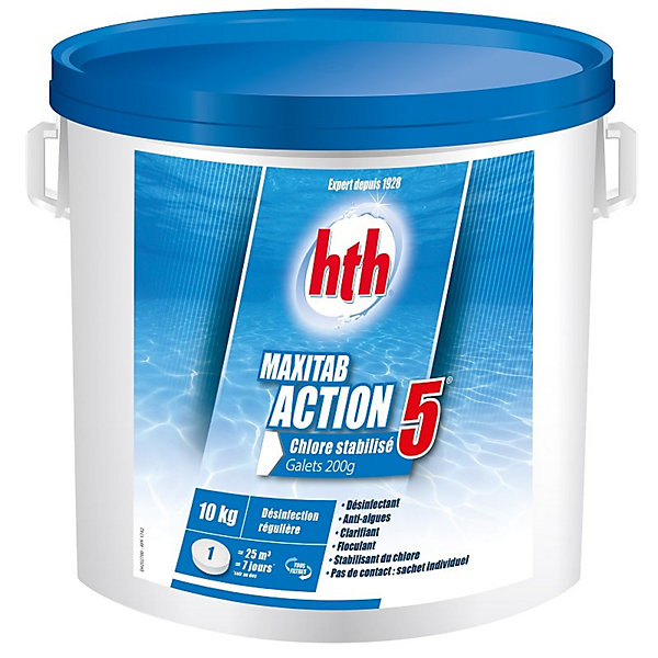 HTH Maxitab Action 5 - Galets de Chlore stabilisé 10 kg