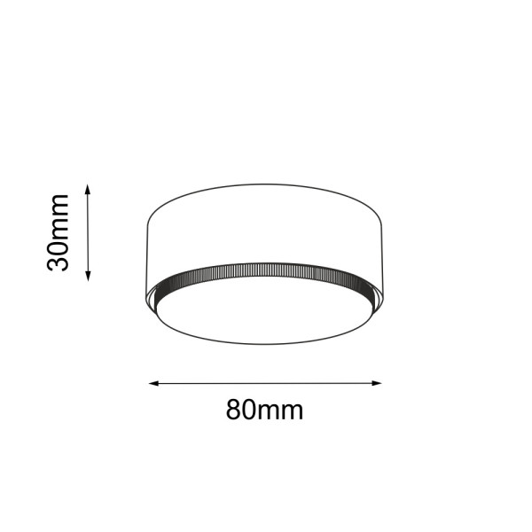 Spot okrągły czarny DROP 1xGX53x9W wym:3x8x8cm IP20 Brosline
