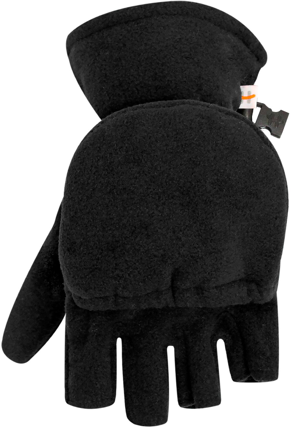 Hot Paws Men's Convertible Thermal Fleece Knit Flip Top Winter Mittens Fingerless Gloves