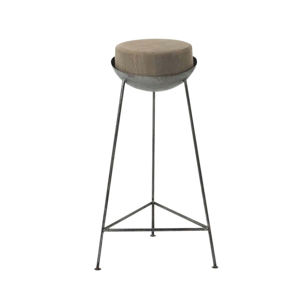 GREY - Tabouret de bar en métal gris 46 cm