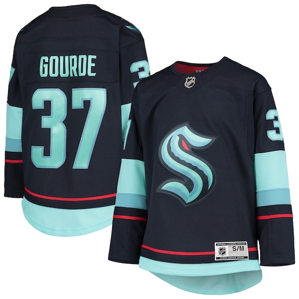 Yanni Gourde Seattle Kraken Youth Home Premier Player Jersey - Deep Sea Blue