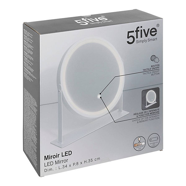 Miroir rond pivotant LED blanc - 5Five