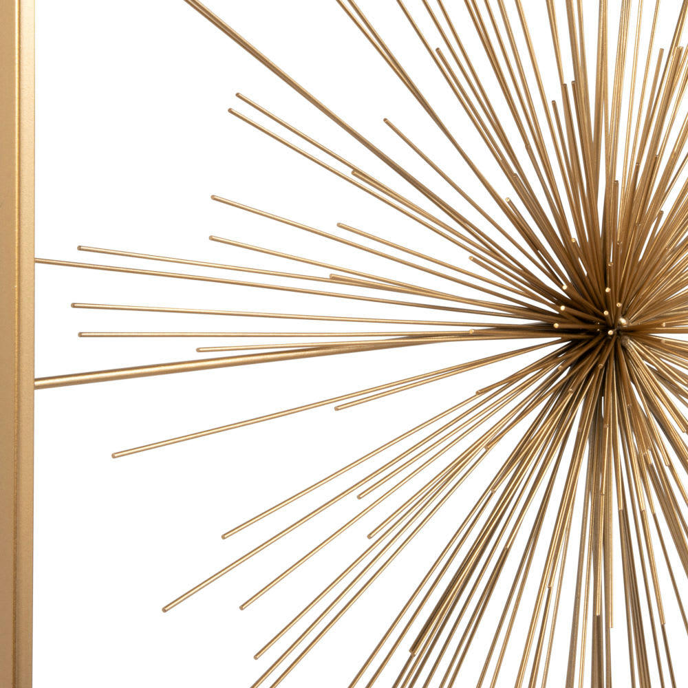 HILA - Déco murale filaire en métal doré 80x80