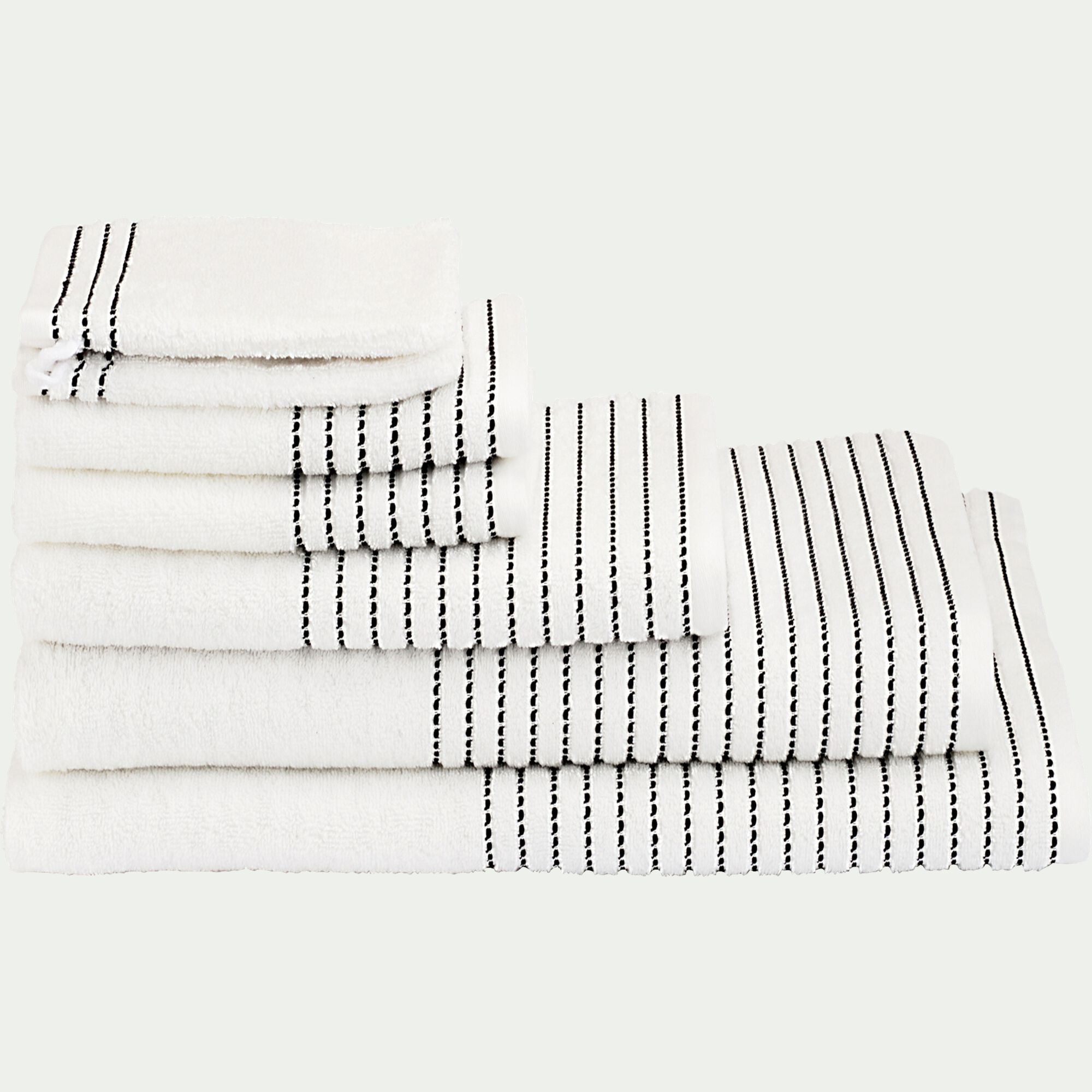 RHODES - Drap de bain en coton - blanc ventoux 100x150cm