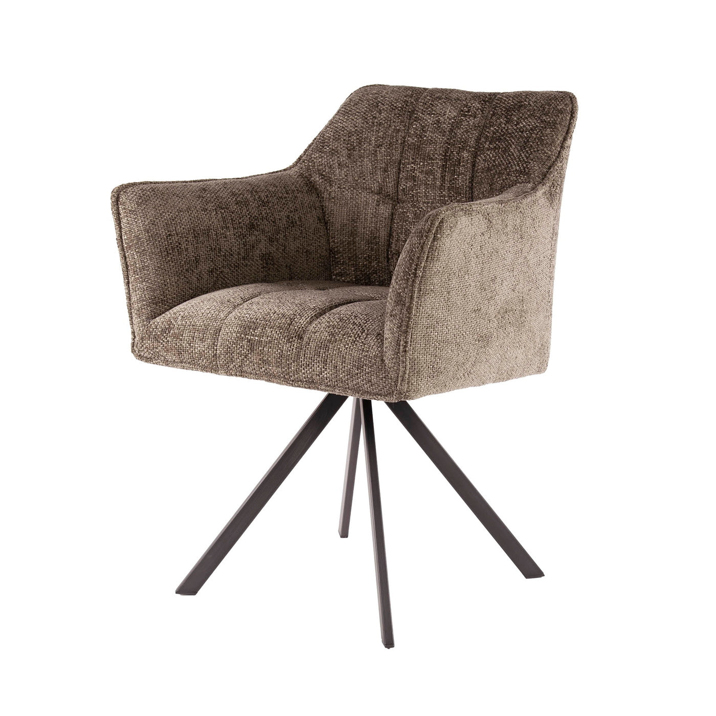 Giga Meubel Eetkamerstoel Raster - Taupe - Draaibaar - Set van 2 - Set van 2