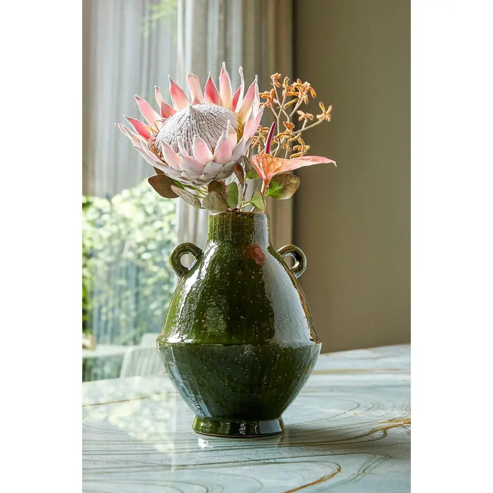 Mica Decorations Elena Vaas - H34 x &Oslash;26 cm - Keramiek - Groen