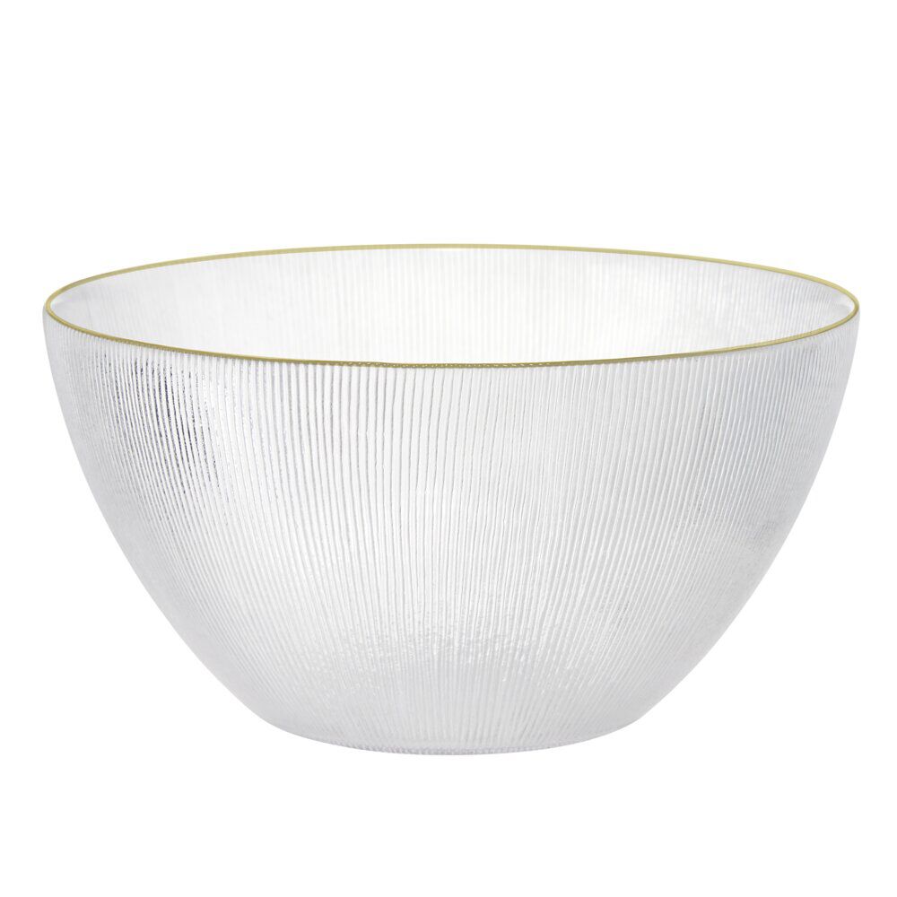 Saladier en verre strié avec paillettes dorées Ø23xH12cm