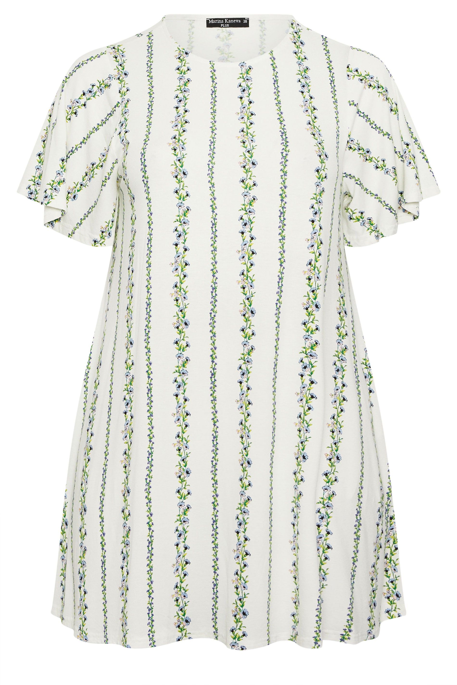 Yours Floral Stripe Tunic Top