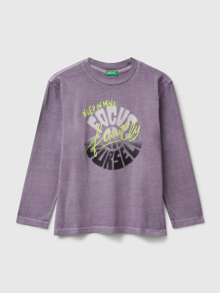 T-shirt with slogan print