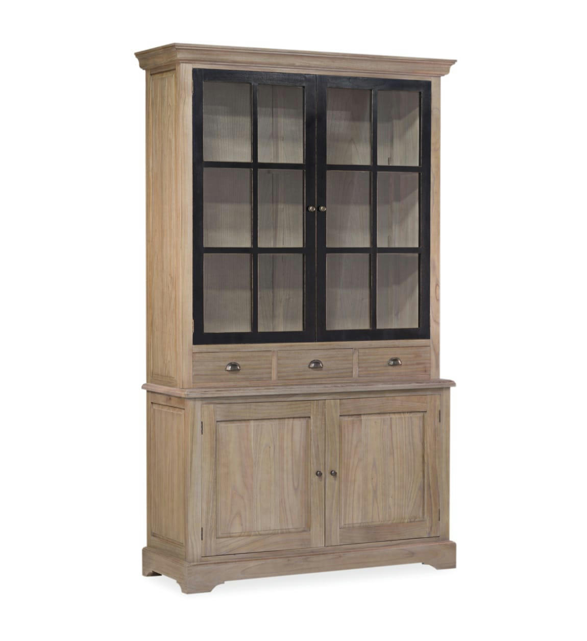 SIENA - Vitrine en bois massif marron L 130 cm 