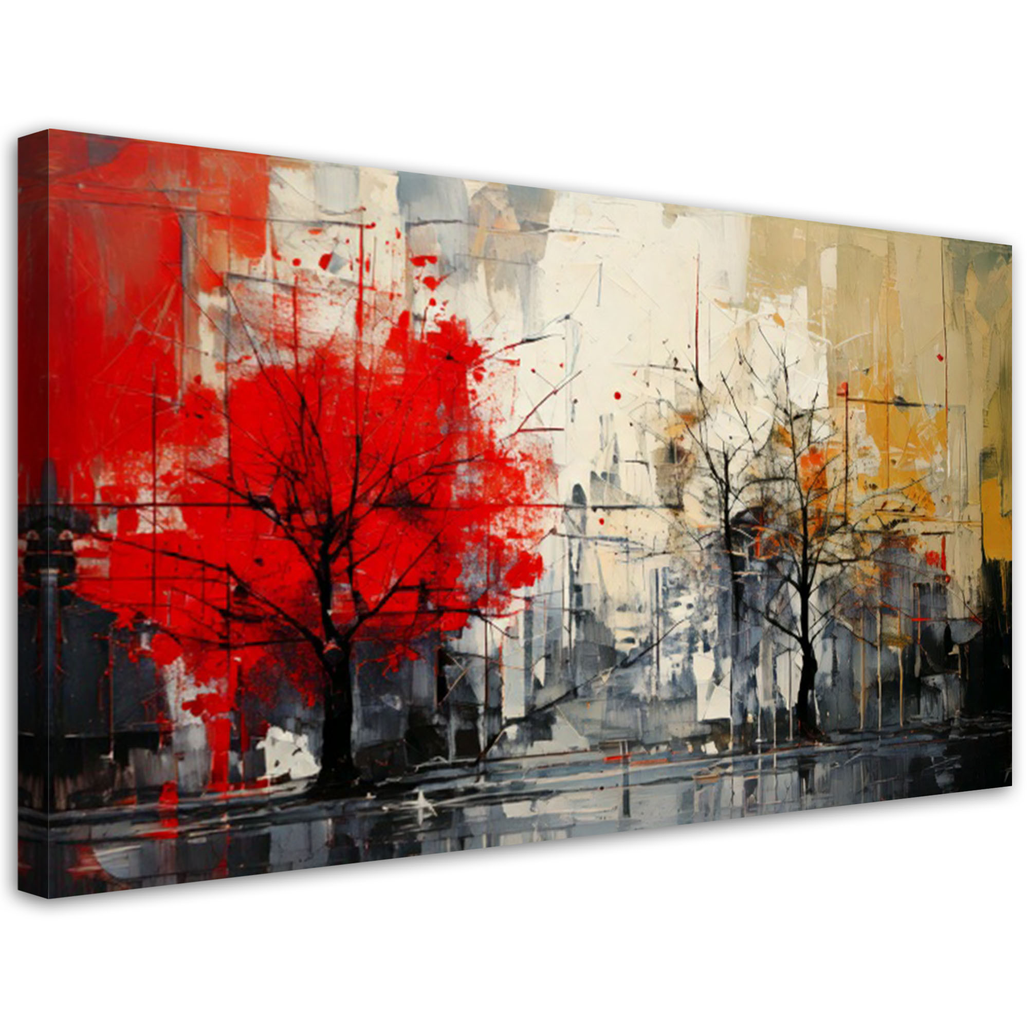 Feeby Obraz do salonu, Drzewa Krajobraz Abstrakcja 80x40