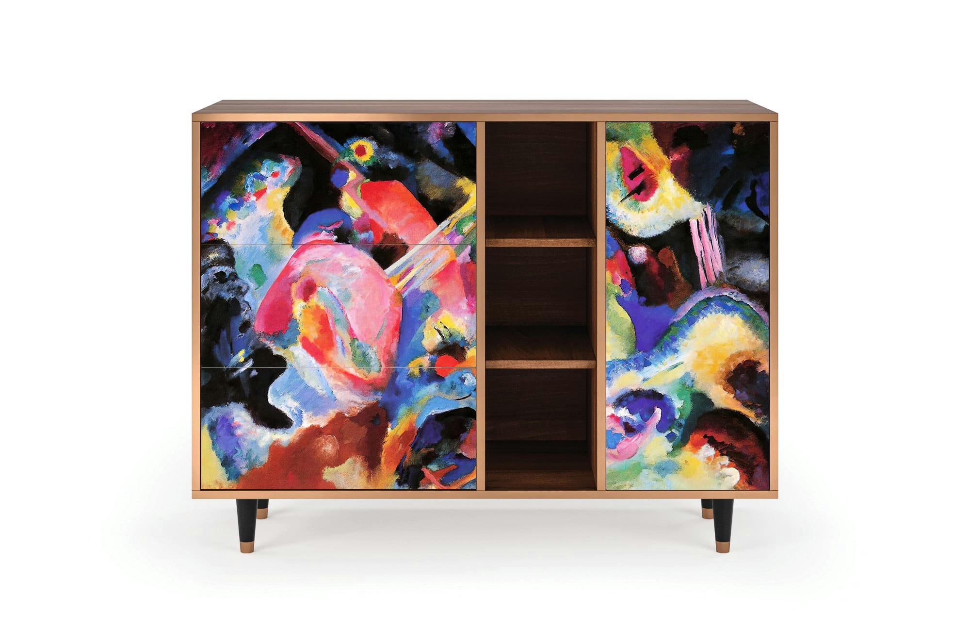 KANDINSKY - Buffet  multicolore 3 tiroirs et 1 porte L 125 cm