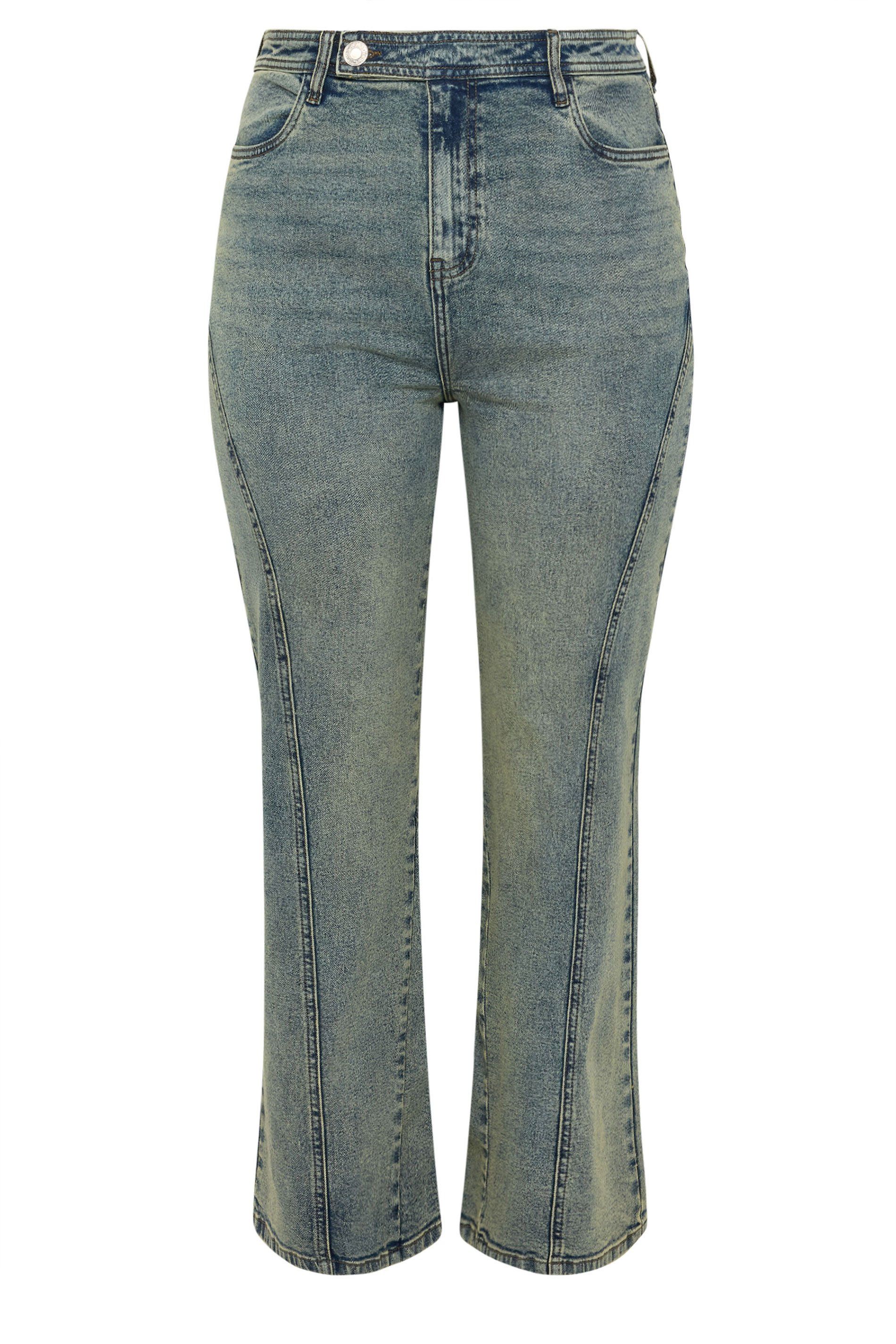 Yours Seam Detail Wide Leg Jeans