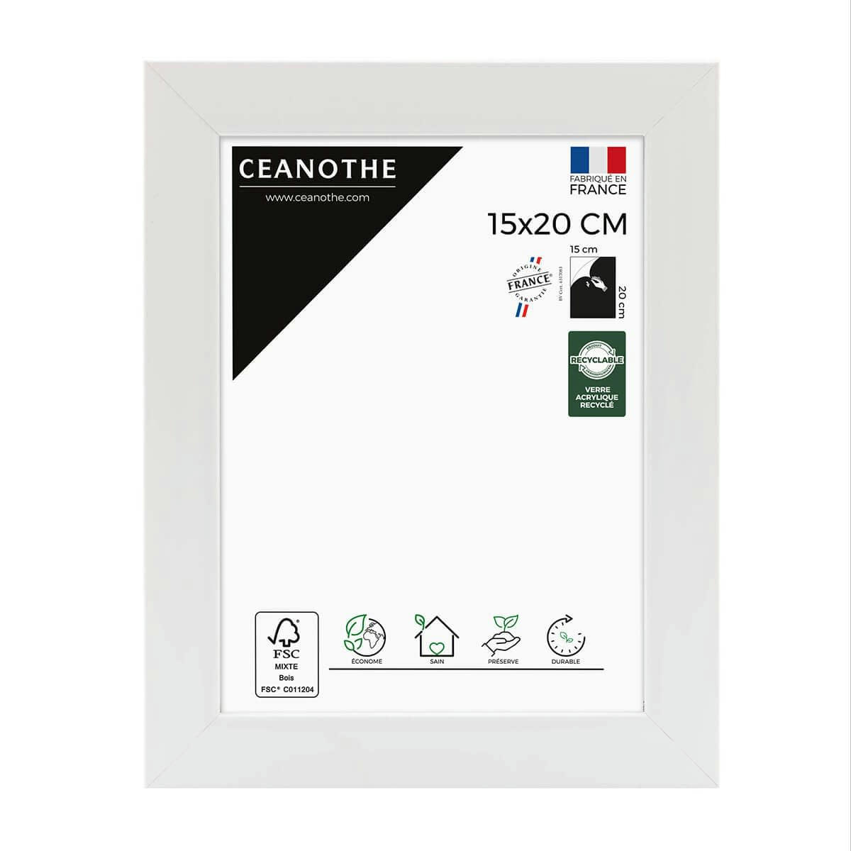 ETERNEL - Cadre photo design blanc 15x20 cm bois reconstitué fsc