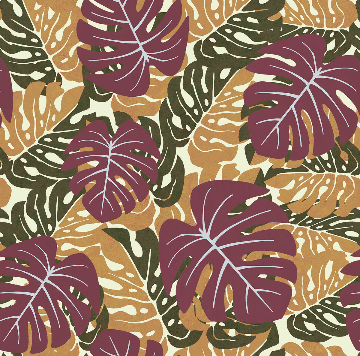 Walls4You behang palmbladeren terracotta - 53 cm x 10 m - 640161