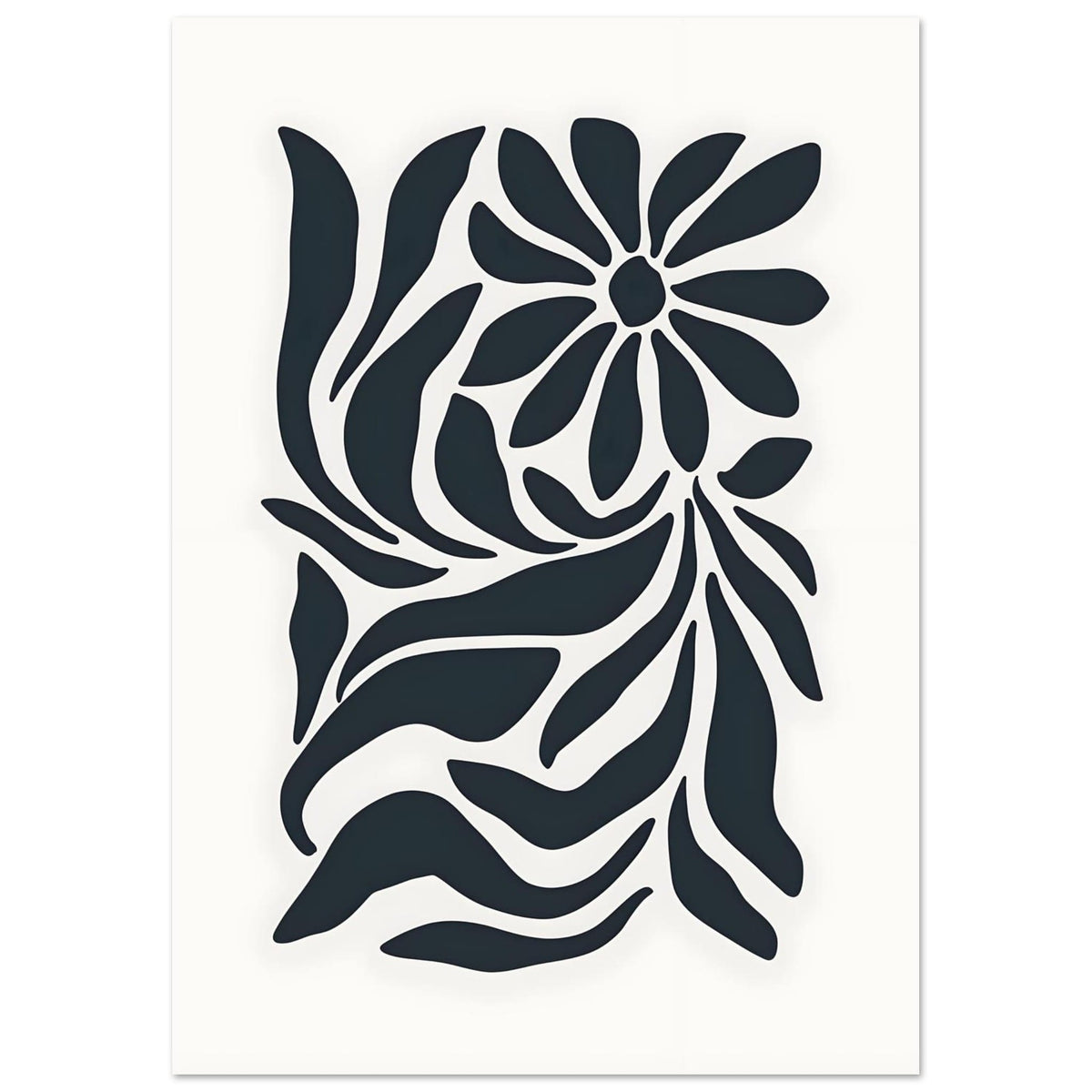 Artfulprints Poster Matisse – Inner bloom  - A4 21x29.7 cm - Zwart / Wit