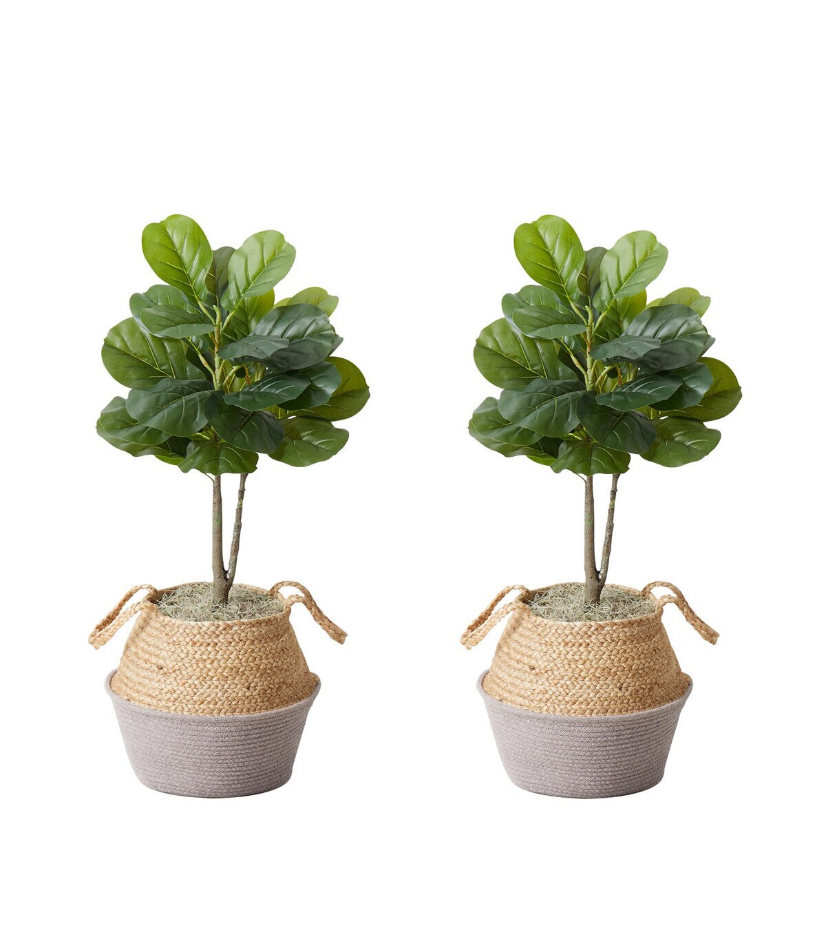 Nearly Natural 3' Fiddle Leaf Tree With Gray Planter DIY Kit 2ct