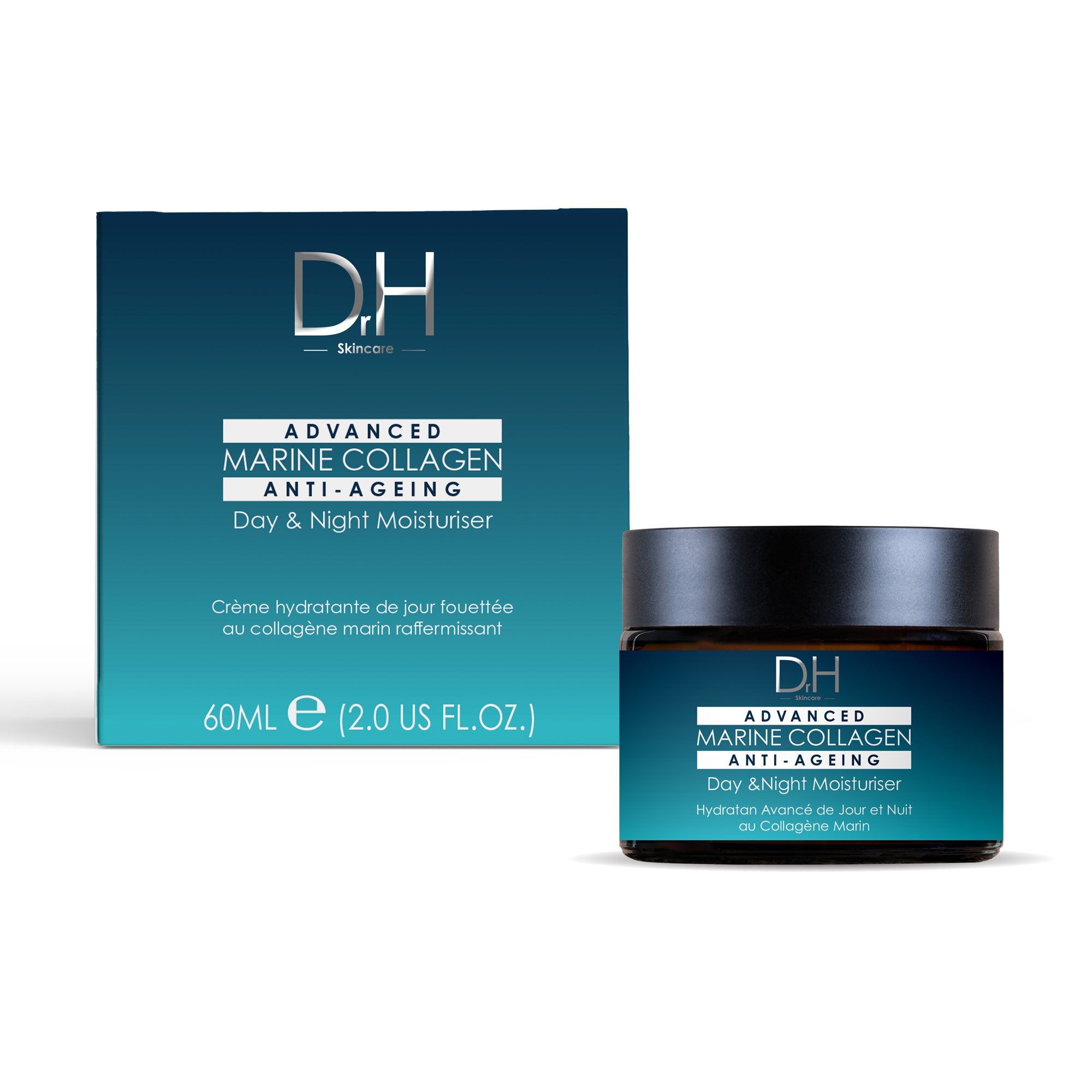 Dr H Advanced Marine Collagen Day & Anti-Ageing Night Moisturiser 60ml for Firmness and Elasticity