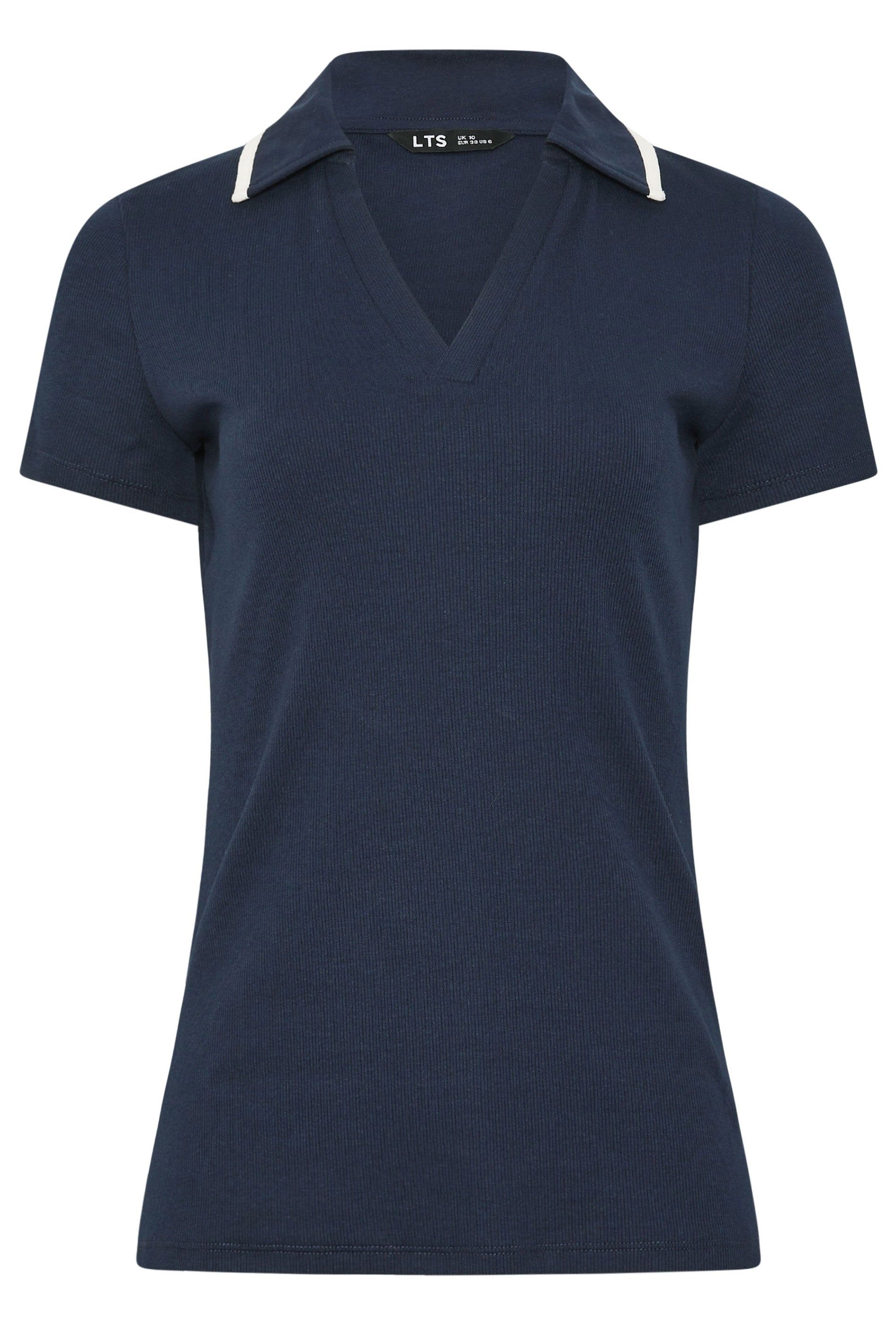 Long Tall Sally Tall Contrast Collar Polo Top