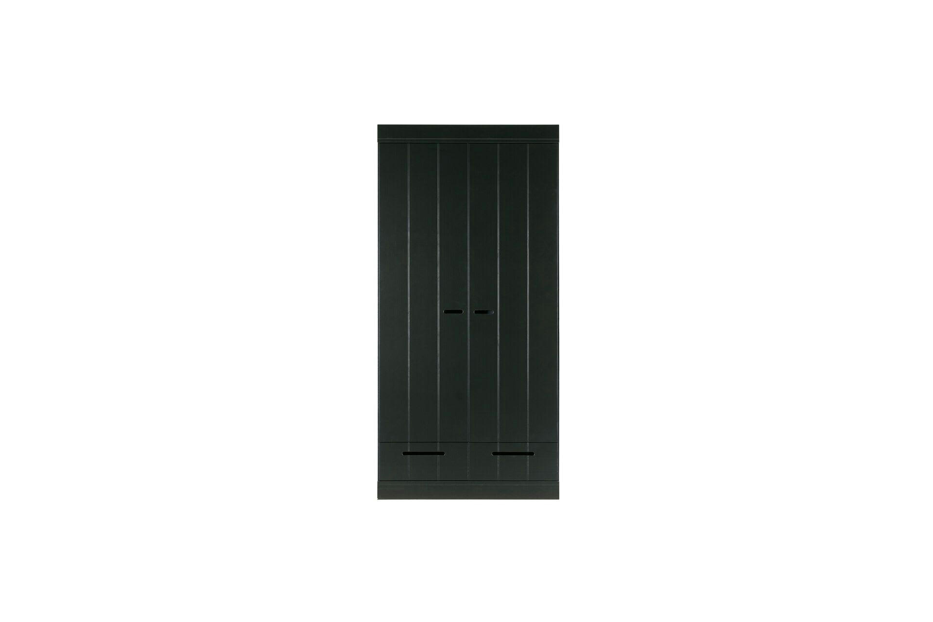CONNECT - Armoire 2 portes et 2 tiroirs en bois noir