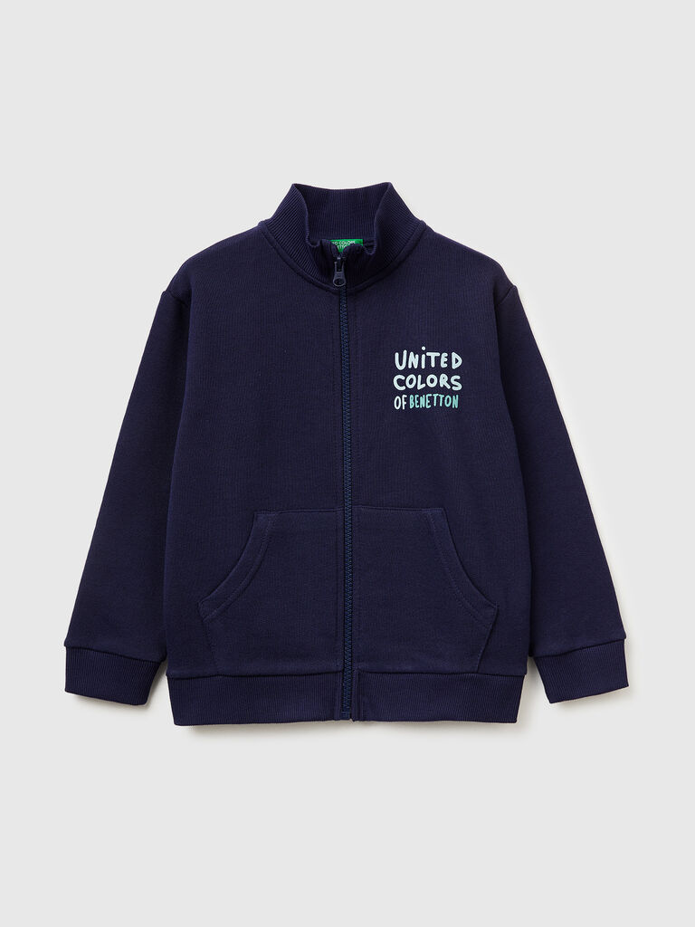 Organic cotton zip-up sweatshirt